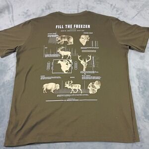 All American Roughneck AAR Hunt Fill The Freezer Graphic T-Shirt XL Olive Green